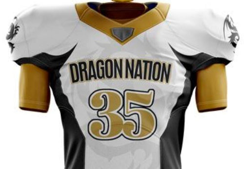 White Football Jersey (Gold numbers)
